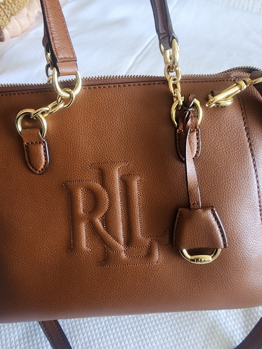 Ralph Lauren Brown Leather Bag with Gold Hardware - Picture 14 of 16